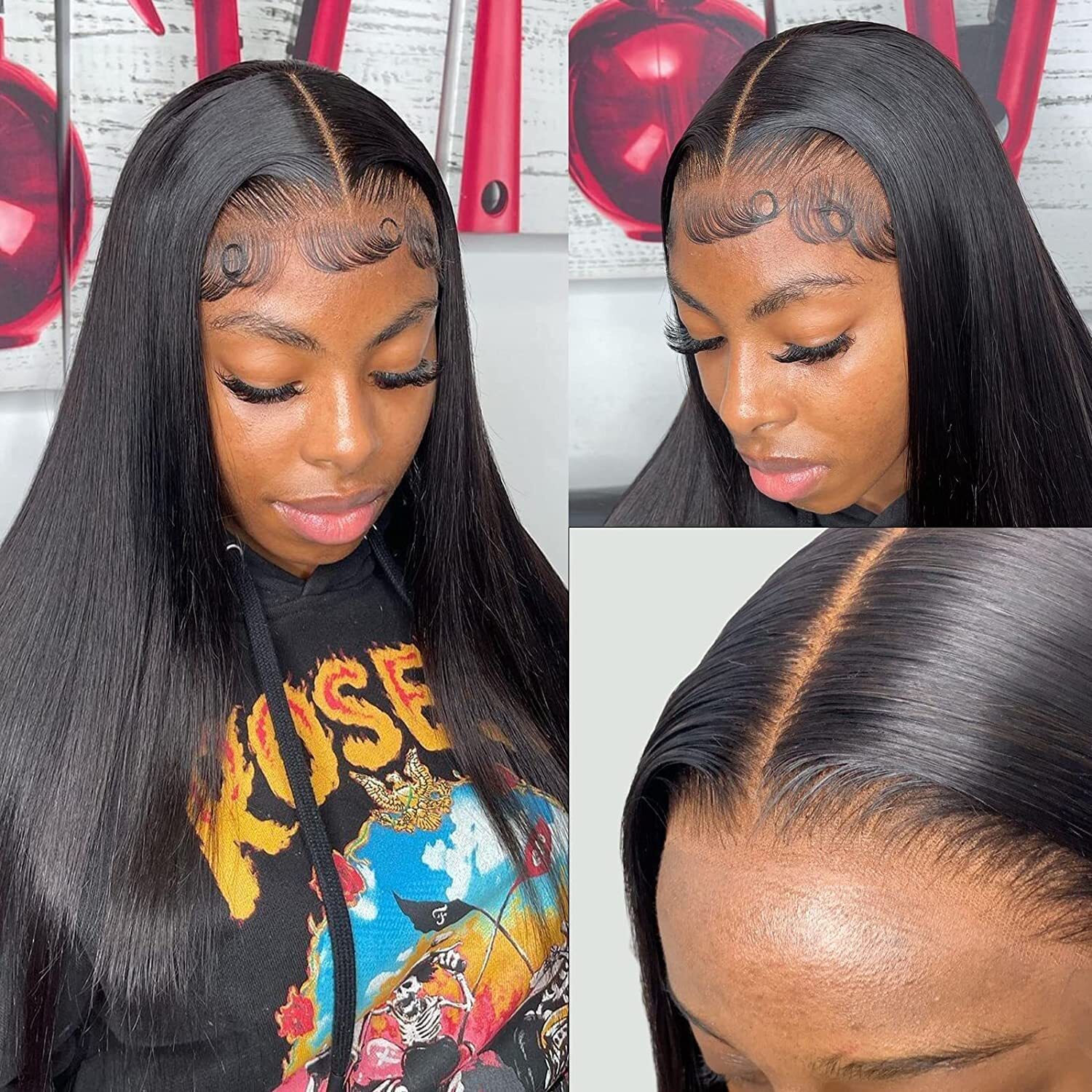 5*5 Lace Wear and Go Glueless Wig Straight unprocessed 100 Human Hair black