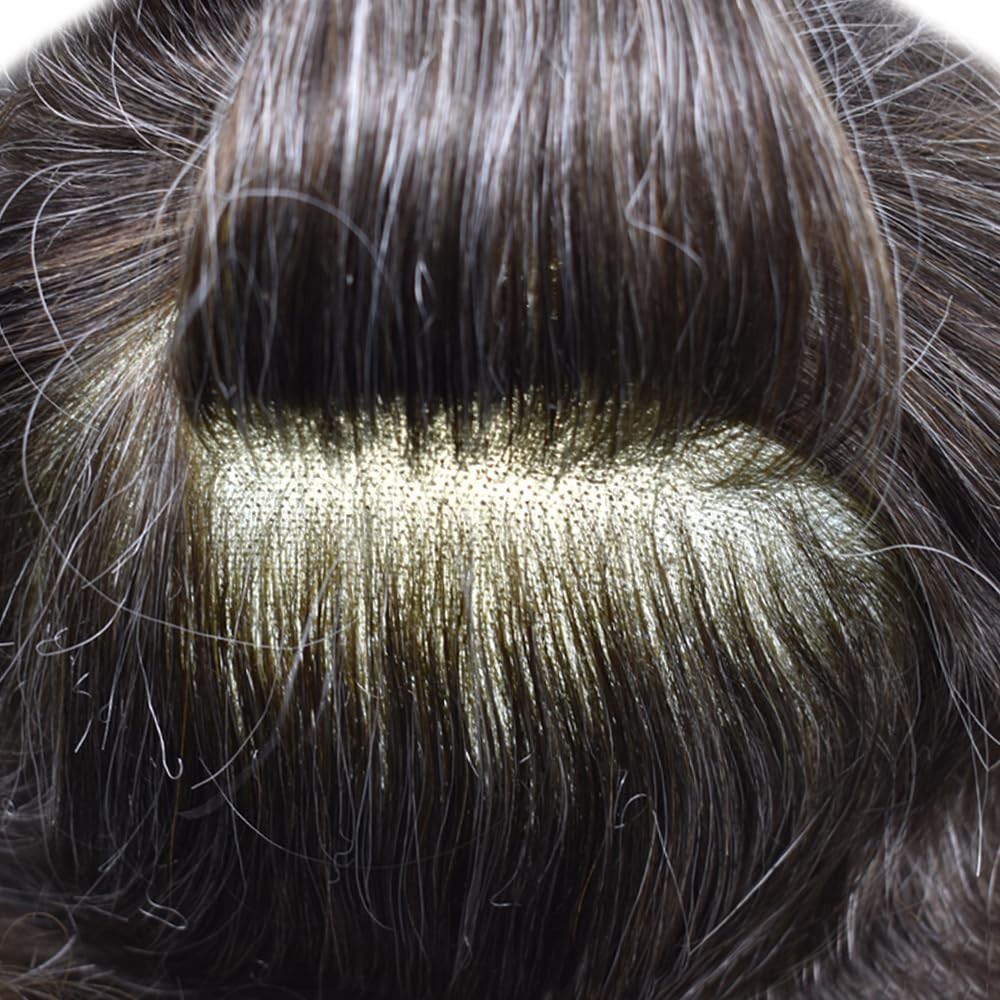 THIN SKIN Mens Toupee HumanHai Replacement Full Poly Skin PU System Wig for Men
