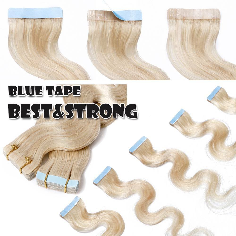 Tape In Balayage Skin Weft Remy Real Human Hair Extensions Full Head 200g WAVY