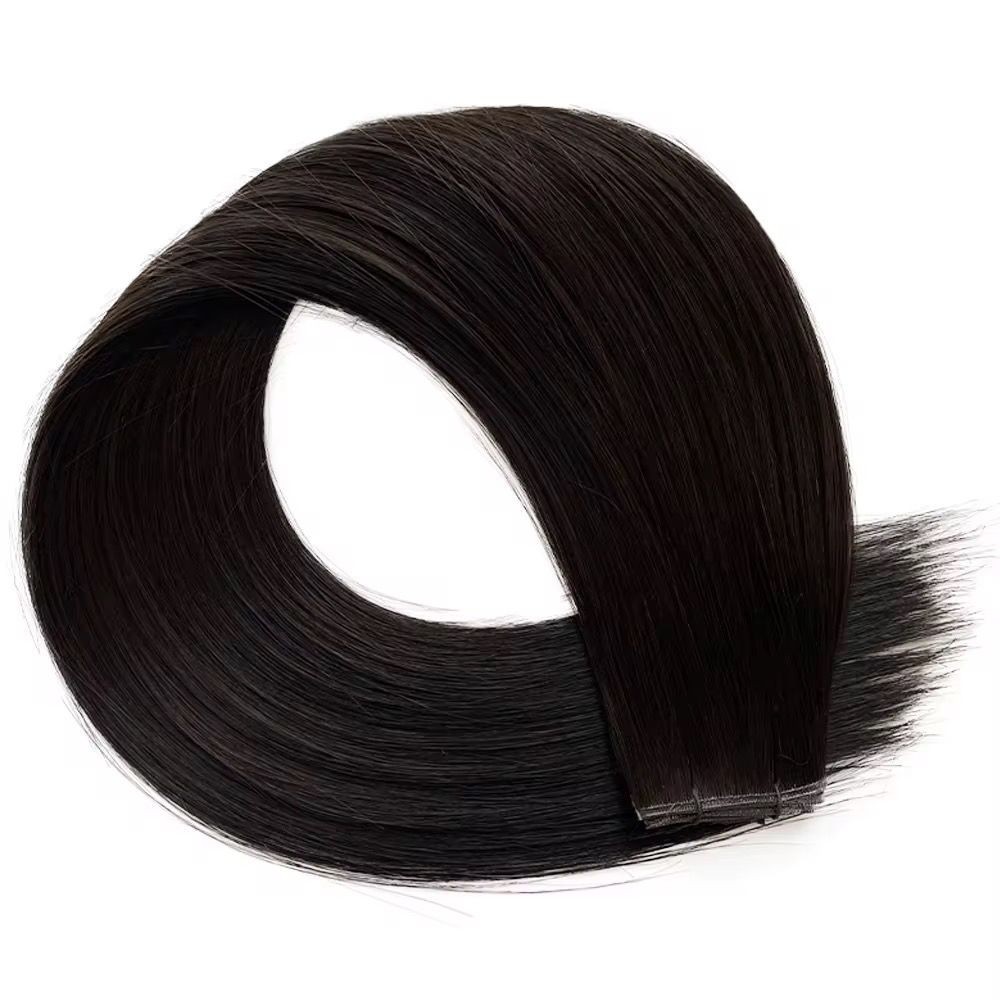 18″, 22″ Genius Wefts, 50g,100% Human Remy Hair Extensions #1B Off Black