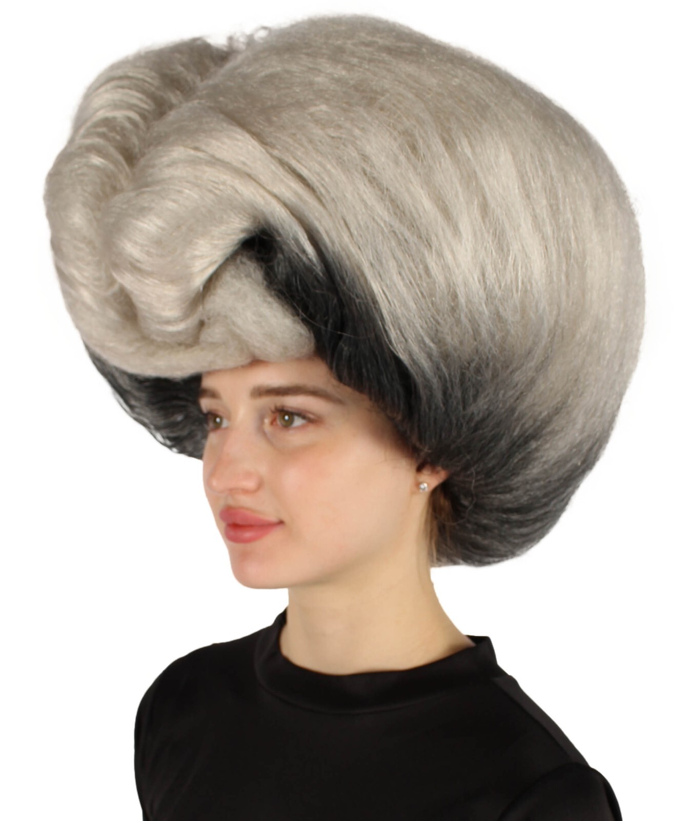 Adult Unisex Drag Queen Grey-black Bouffant Wig | Non-flammable Syntheti HW-7040