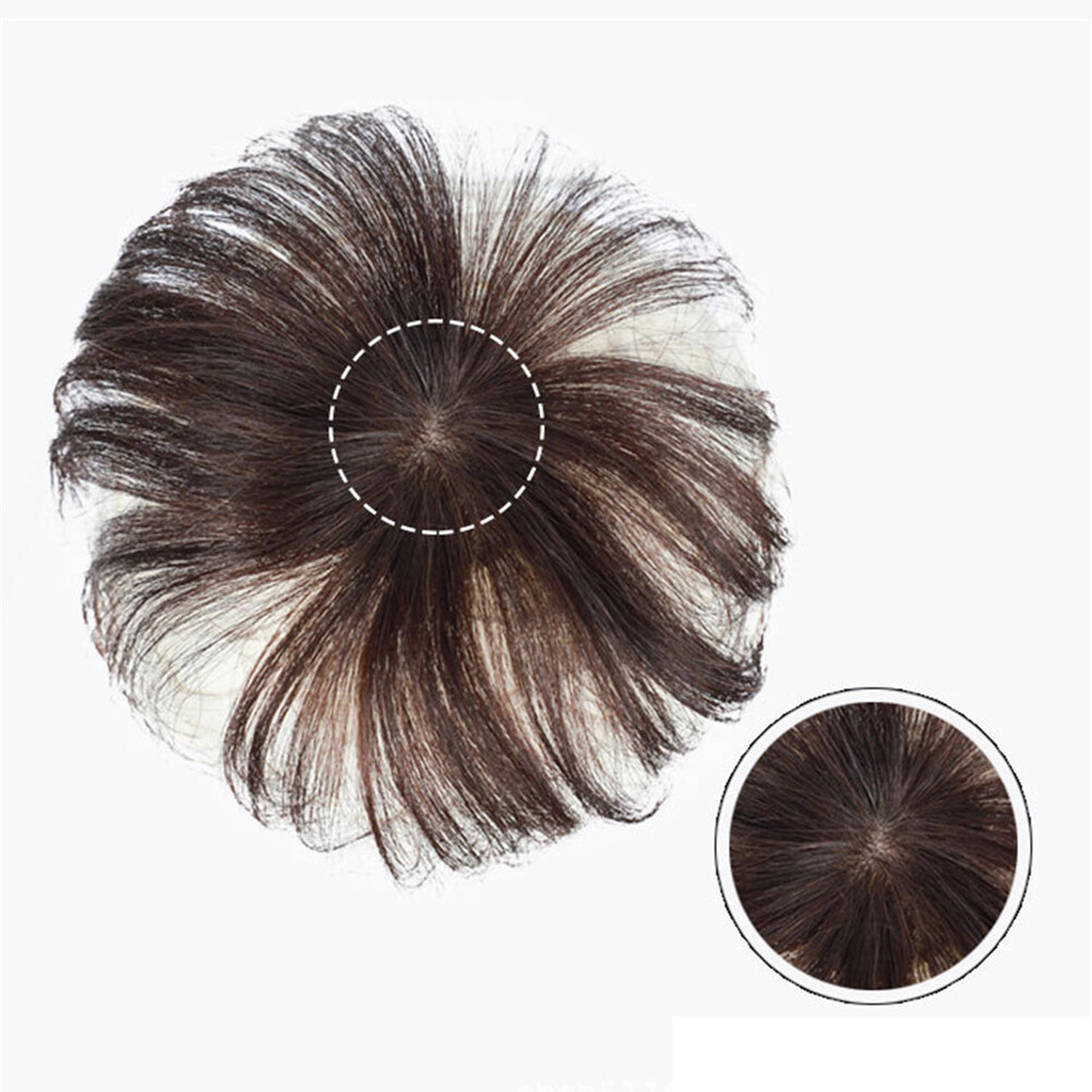 Silk Base Clip In Human Hair Toppers -Loss Thin Hair Top Replacement Straight
