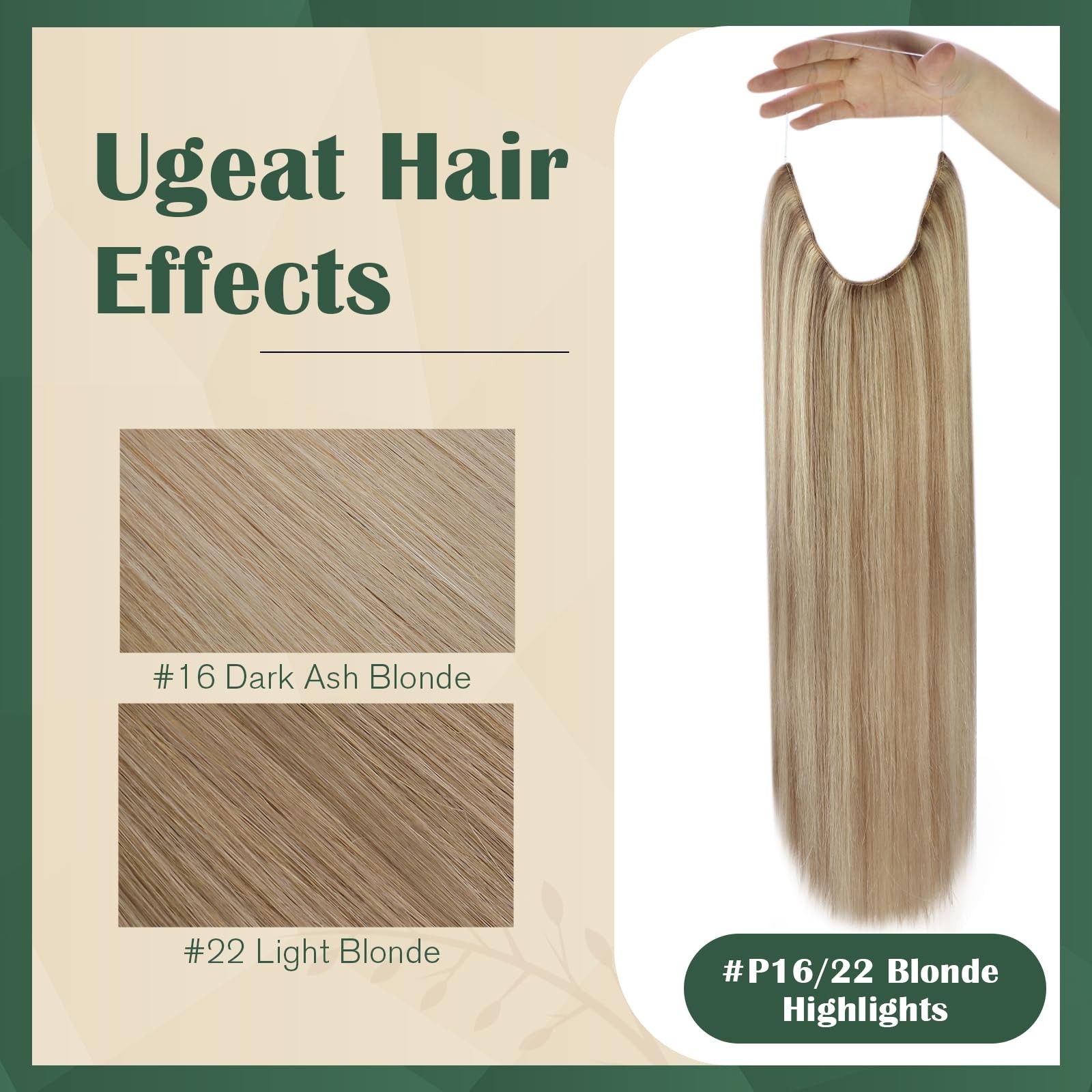 Ugeat Wire Hair Extensions Highlight Blonde12 Inch 70G Wire Hair Extensions
