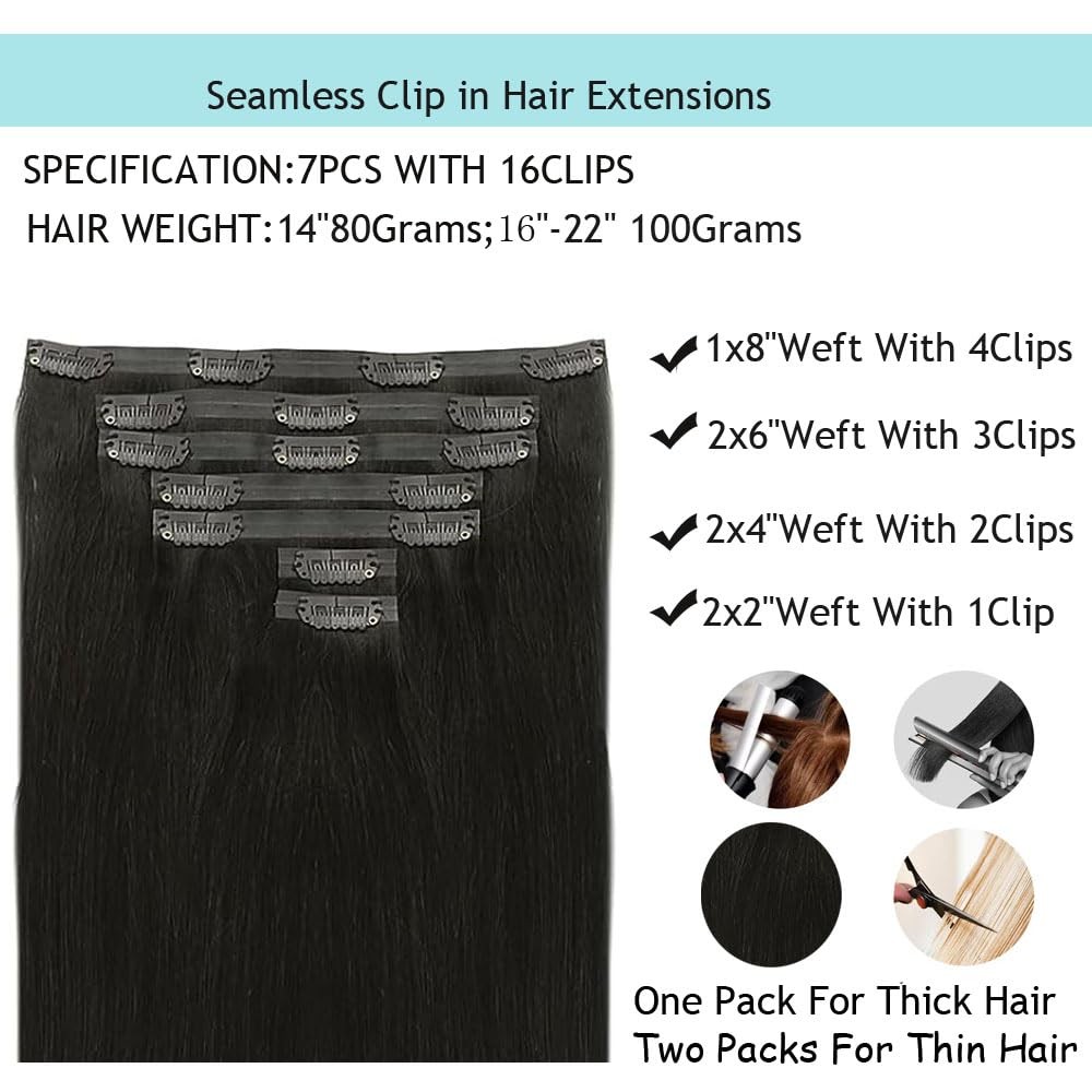 Clip in Extensions Human Hair 7pcs/70g Natural Chocolate Brown to Caramel Blo…
