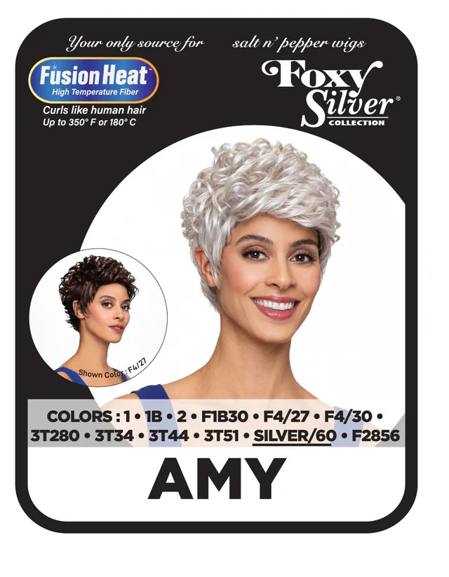 Foxy Silver AMY Wig, Stylish and Natural-Looking Synthetic Wig
