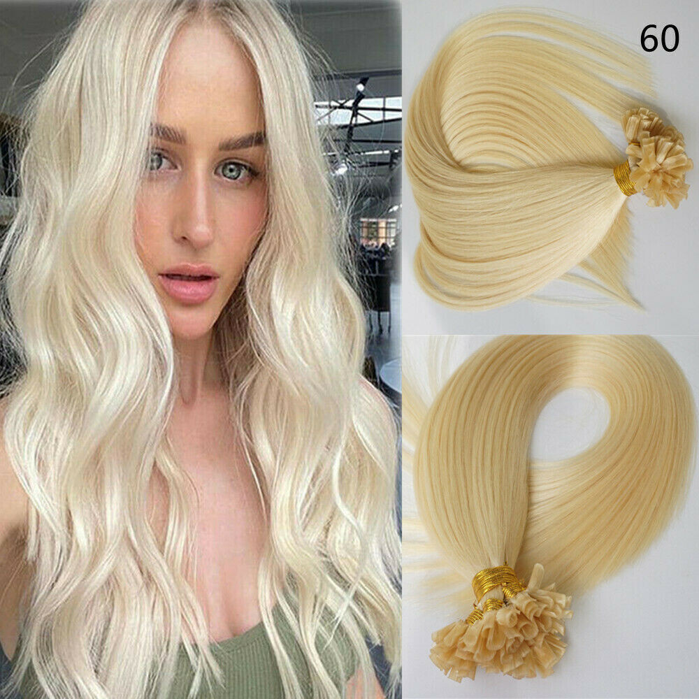 Pre Bonded Keratin Nail U Tip Remy Human Hair Extensions Double Drawn Thick 1g/s
