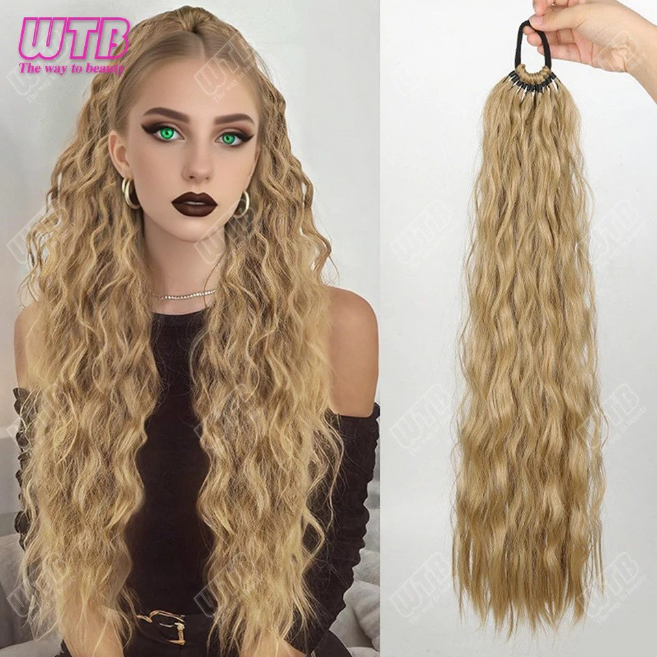Synthetic Braided Wig Corn Perm Curly Ponytail Braided Wig For Daily Wear