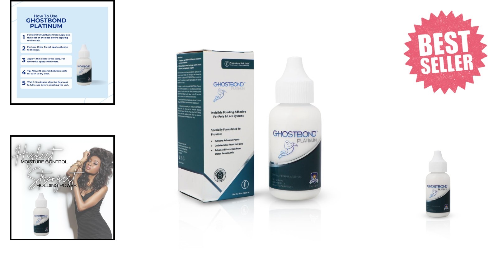 GHOSTBOND Platinum 1.3oz Water-Resistant Wig Glue – Strong Hold for Extreme Heat