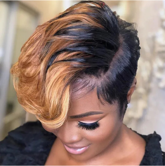 Short Afro Curly Bob Wigs for Black Women Curly Wigs Pixie Wigs Brown Black