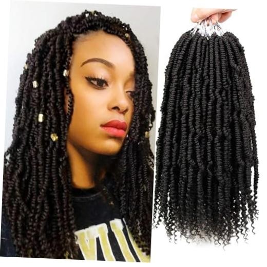 Bomb Twist Crochet Hair 14 Inch 6 Packs Mini Passion 14 Inch (Pack of 6) #1B