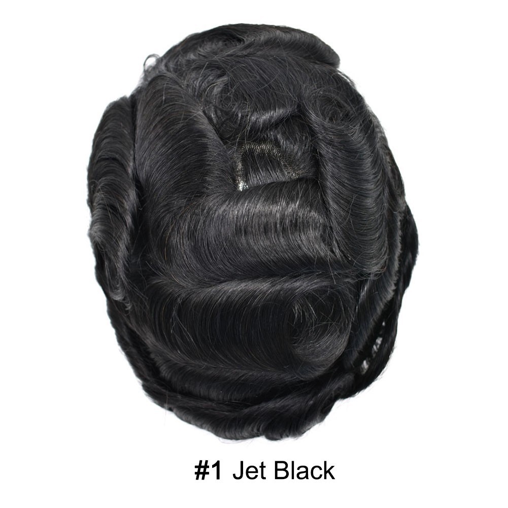 French Lace Front Mens Toupee Human Hair Piece System Wig Natural Breathable 7X9