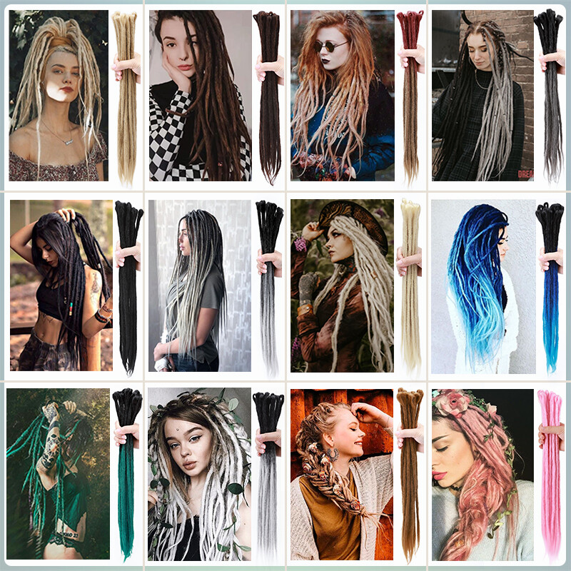 Ombre Dreads Locs Crochet Dreadlocks Hair Extensions Faux Long As Real Hippie