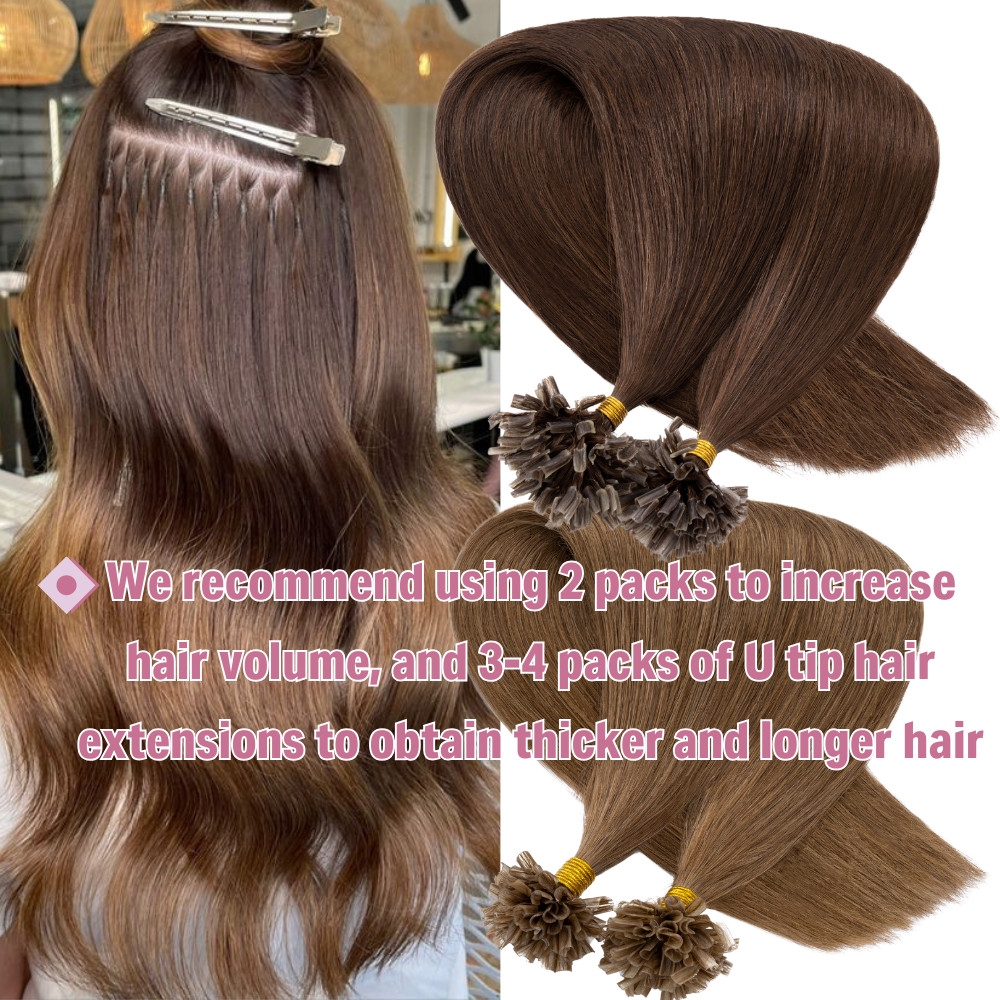 US CLEARANCE Pre Bonded Keratin THICK Nail U Tip Human REAL Hair Extensions 400S