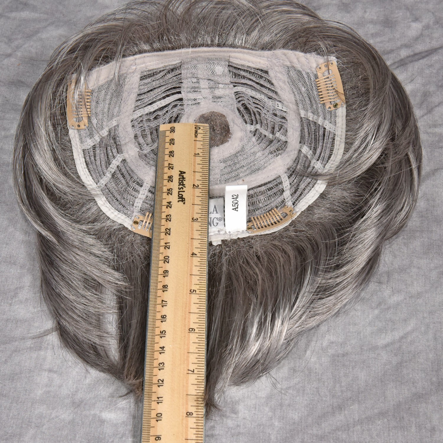 Short Length WhisperLite Paula Young Topper Hair Piece Color 51 Salt and Pepper