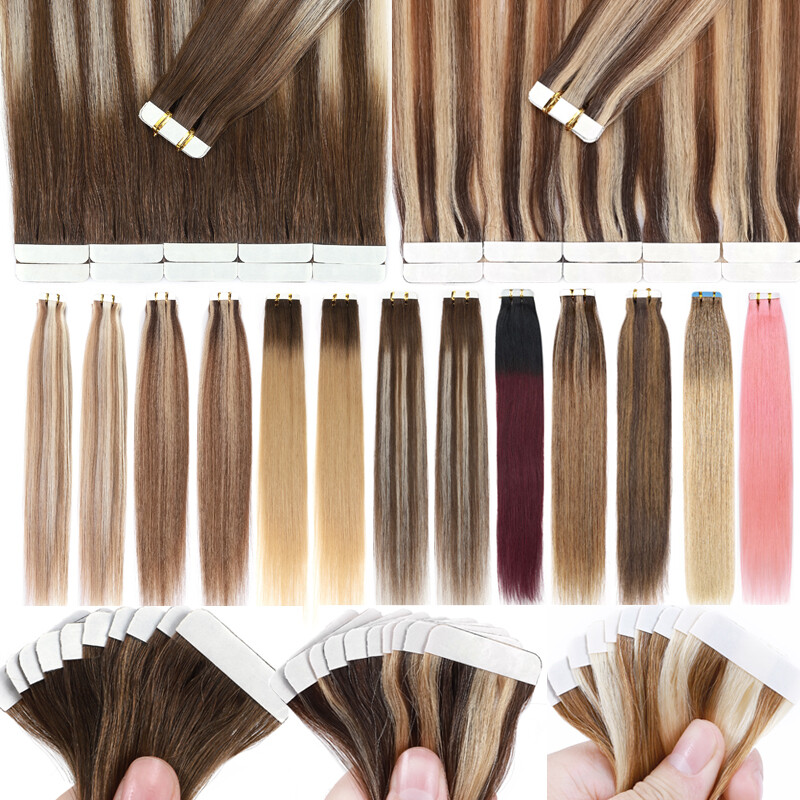 Invisible Tape In 100% Remy Human Hair Extensions Russian Skin Weft 150g 60pc US