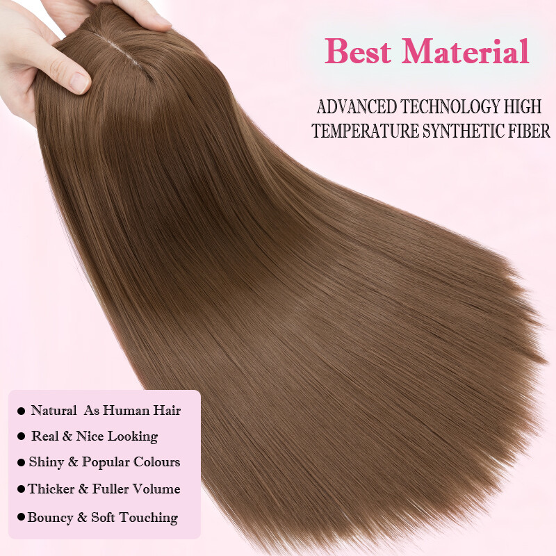 100% Real as Human Remy Hair Topper Toupee Clip in Hairpiece Natural Top Bangs