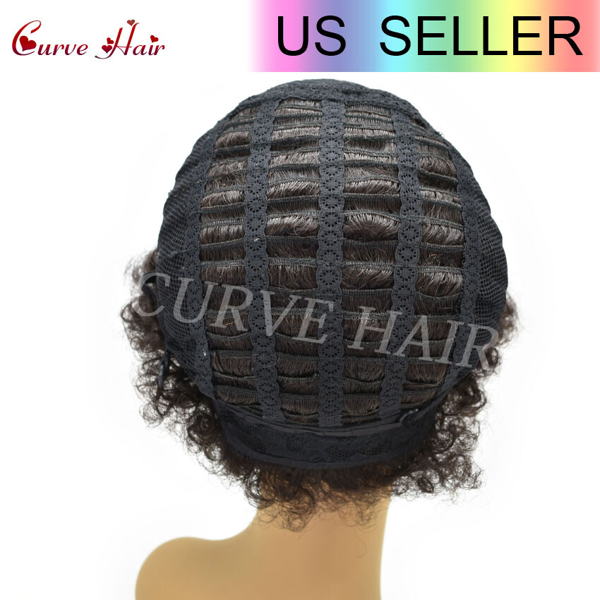 Short Afro Wig Human Hair Afro Kinky Curly Wig for Black Women Natural Brazilian