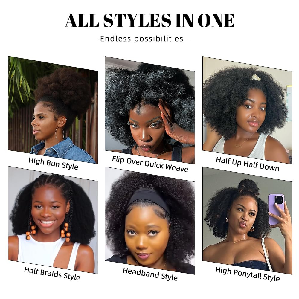 Black Kinkycurly 4C Edge Wig Human Hair 4X4 HD Lace Afro Kinky Closure Wig for B