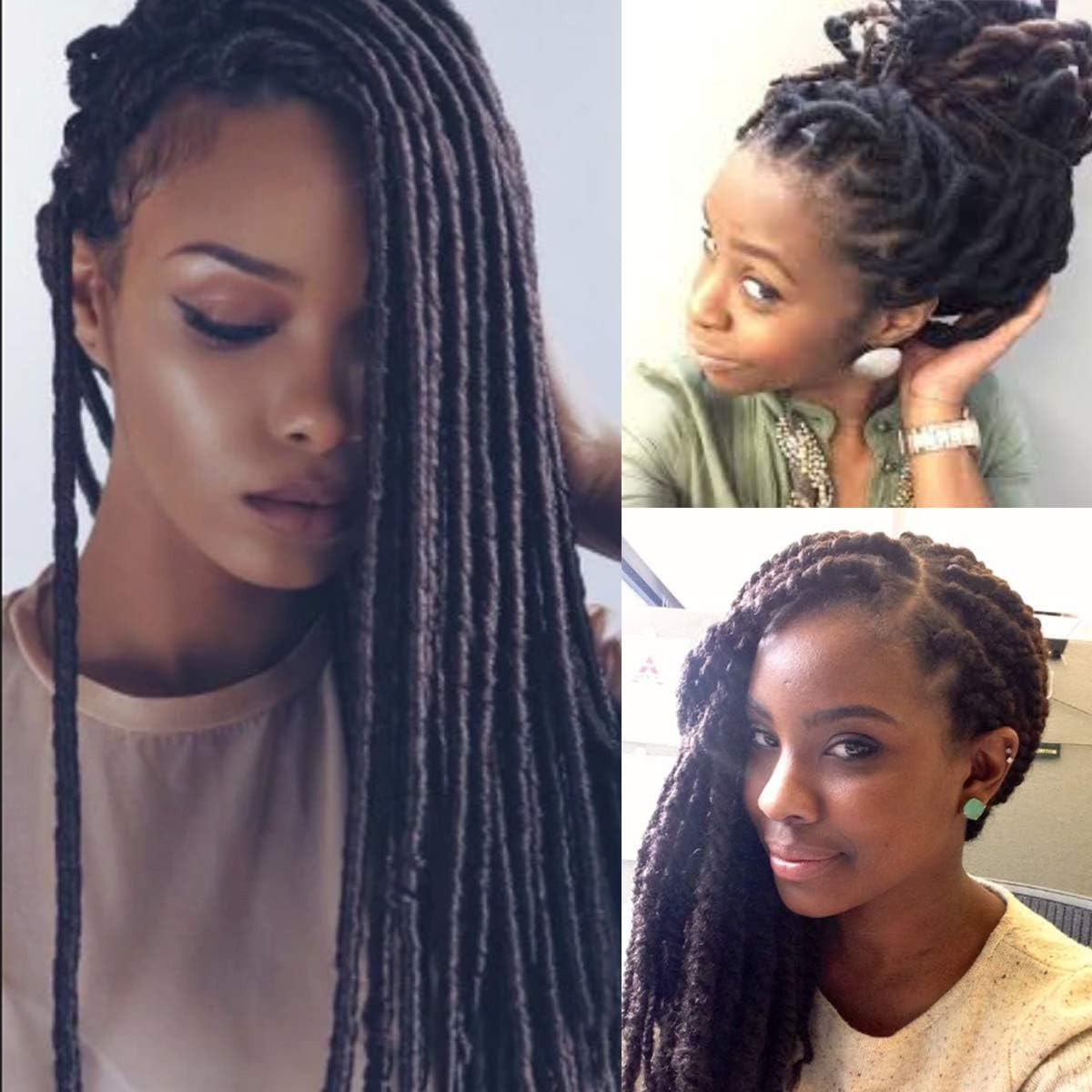 3Pcs Brazilian Yarn Wool Hair Arylic Yarn for Hair Crochet Braid Twist Warps