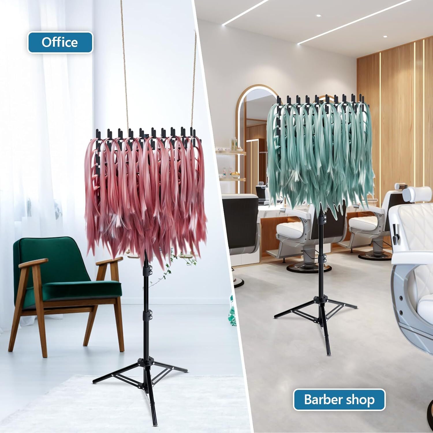 Braiding Hair Rack Standing Extension Holder Hanger, 144 Pegs Divider for Separa