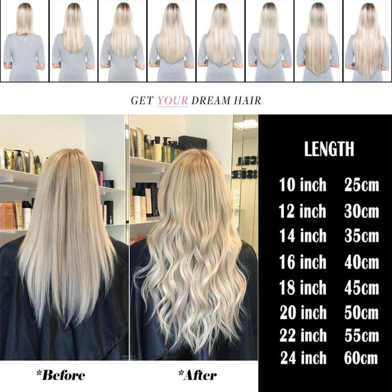 Tape In Hair Extensions Real Invisible Human Hair Skin Wefts Highlight Blonde26″