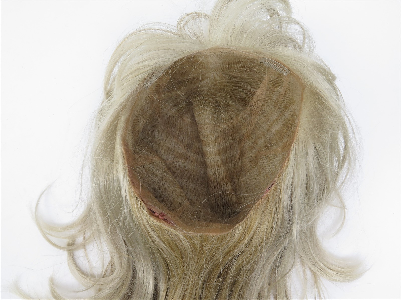 Synthetic Fiber High Quality Light Ash Gold Blond Wig Straight Medium Long Hair