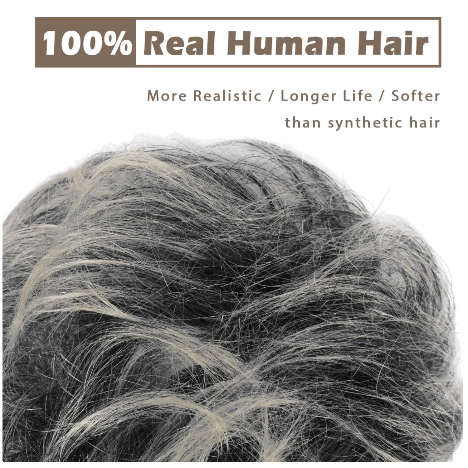 Soft Gray Salt and Pepper Bun – Human Hair Extension