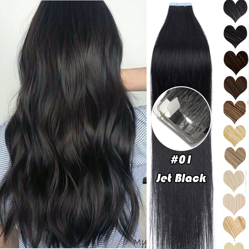 CLEARANCE 200G THICK Skin Weft Tape In 100% Human Remy Hair Extensions Full Head