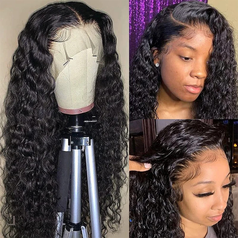 Water Wave 13×4 13×6 Lace Front Wigs Human Hair Easy To Wear Curly Wave Natural
