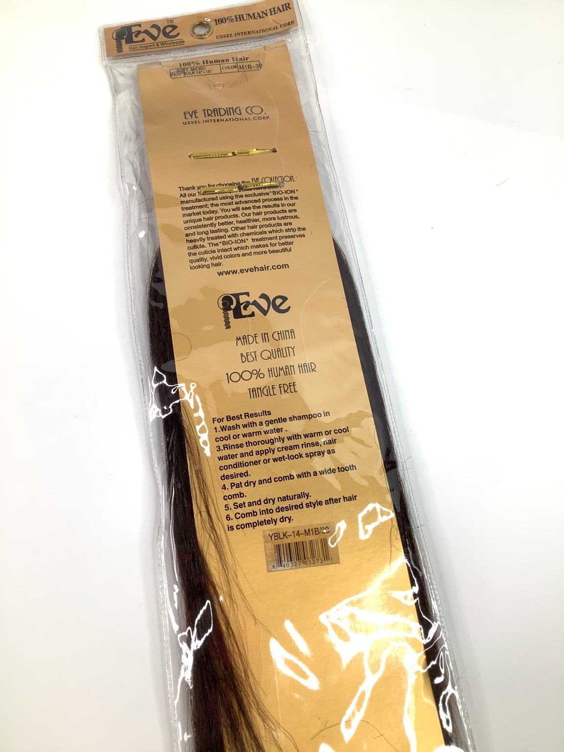 Eve 100% Human Hair Extensions M1B-30 Soft Micro Yaki Bulk 14-18″