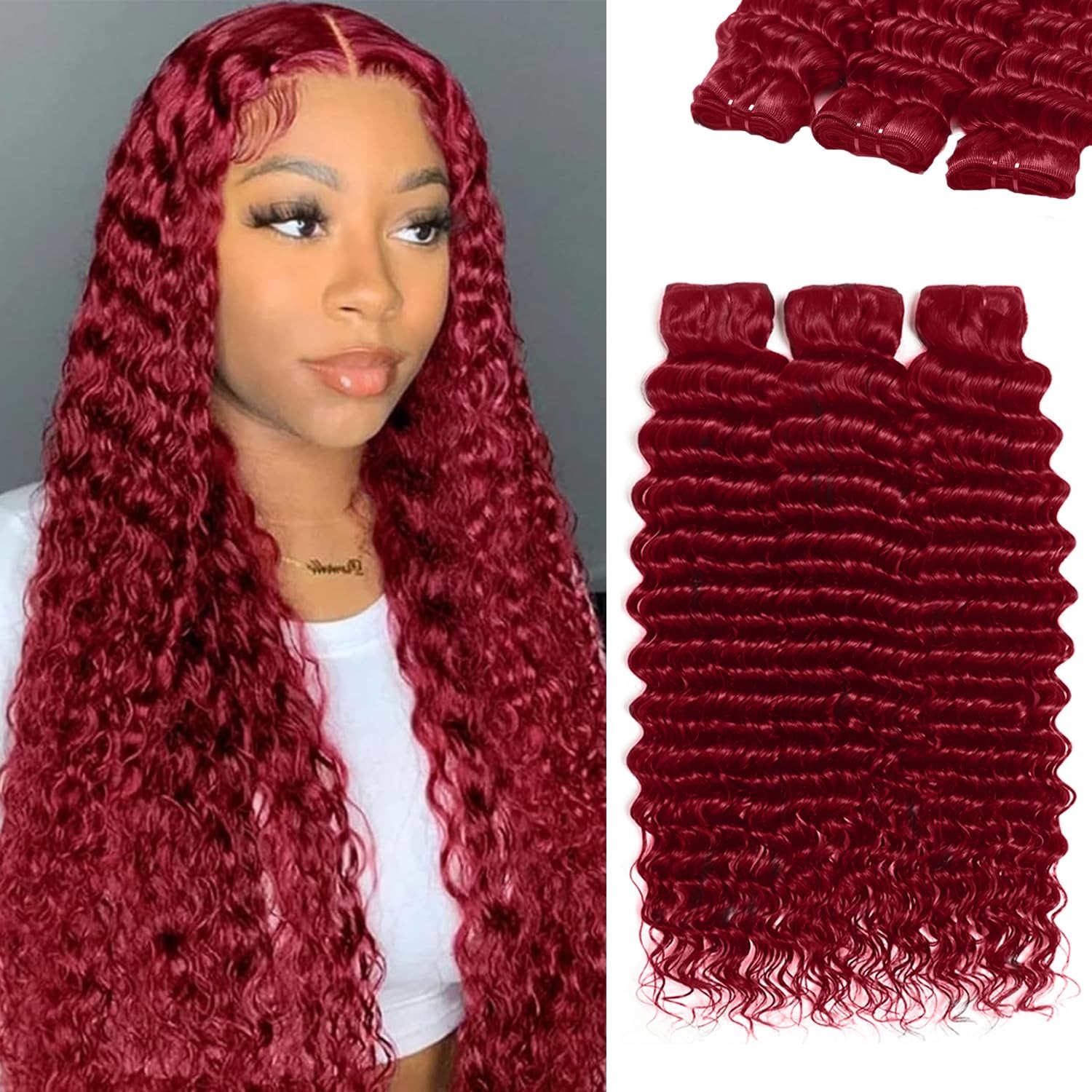 Fdola Deep Wave Bundles Human Hair 12A Human Hair Bundles 22 24 26 Inch 3