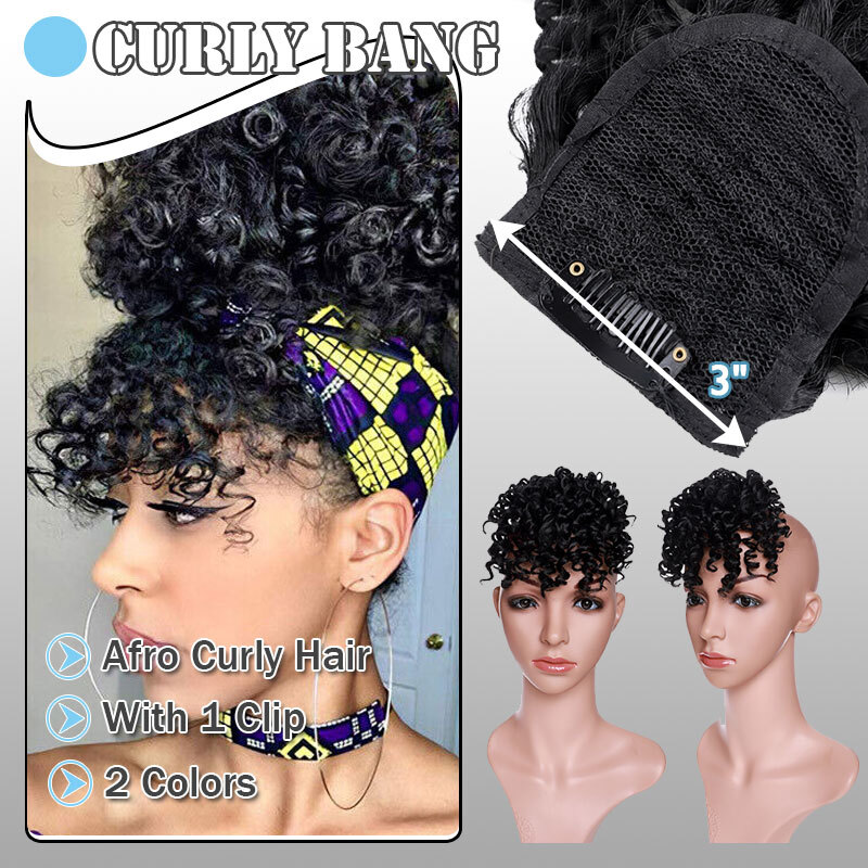 French Fringe Bangs Front Forehead Hairpiece Clip in Hair Extensions As Human