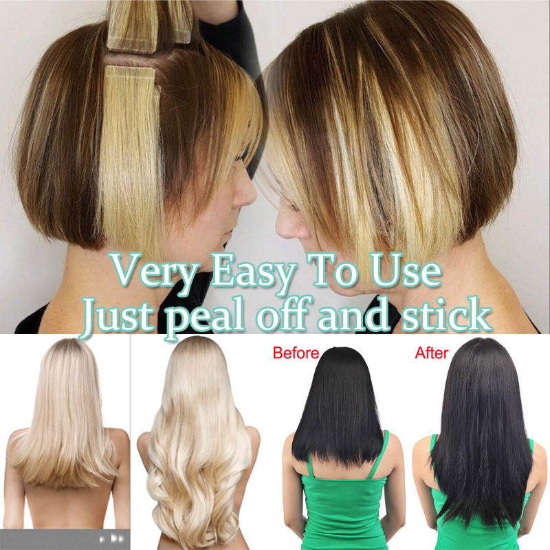 60PCS 150G Remy Tape in Real Human Hair Extensions Russian 12″-24″ Ombre Thick F