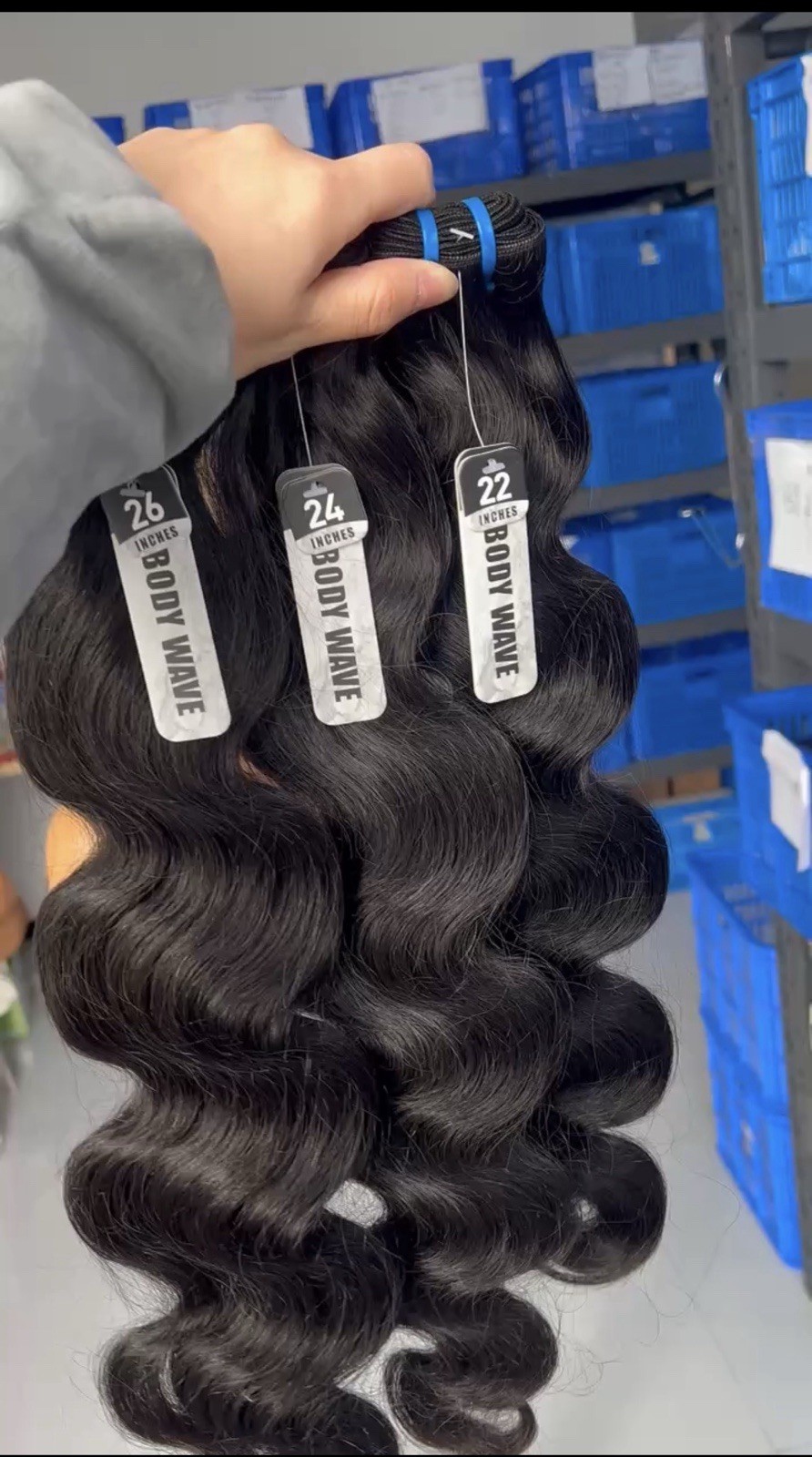 Body Wave Human Hair Sew-In Extensions Black Wavy 22″ 24″ 26″