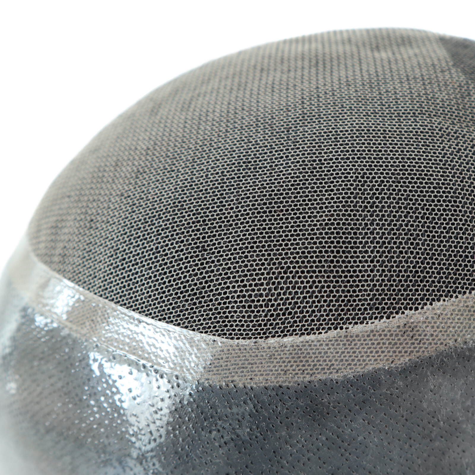 Toupee for MenHuman Hair Replacement System 法国花边聚乙烯皮肤发片 #1B-