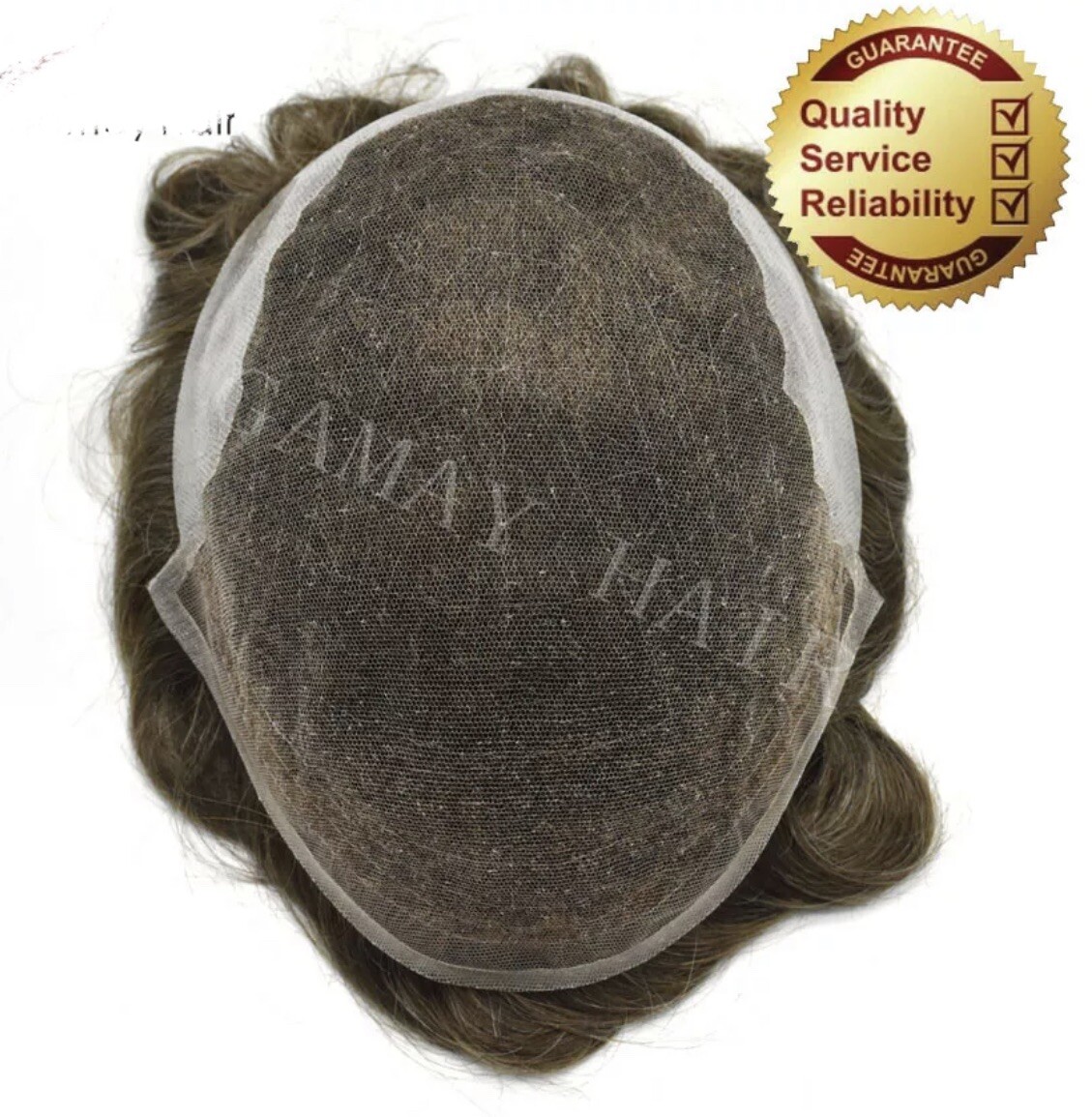 French Lace Human Hair Mens Toupee Front Bleached Knots Wig Hairpiece for Men
