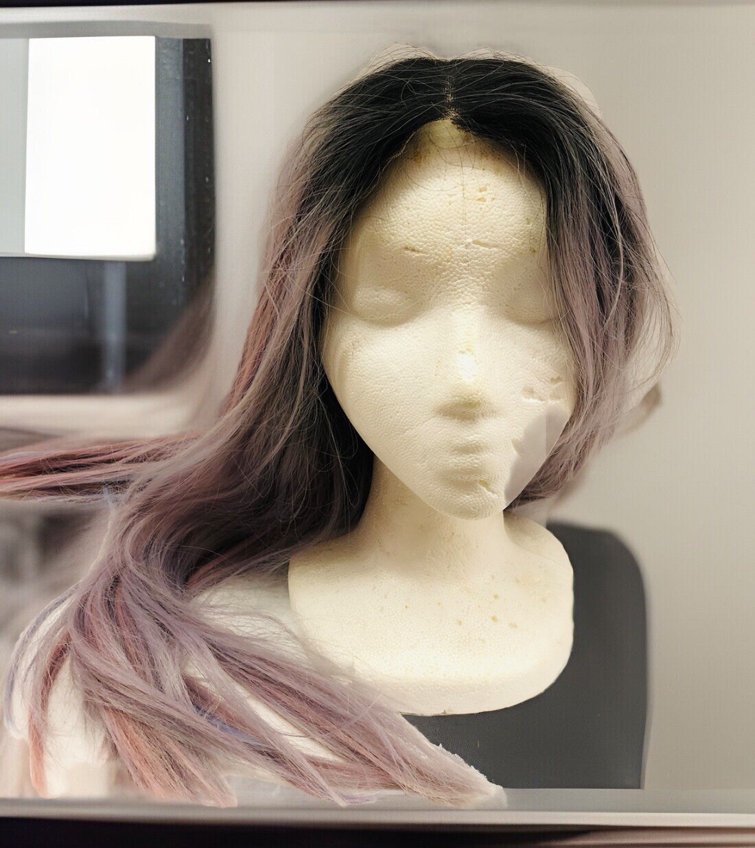 Silky Straight Long Wig Grey Violet Cosplay Synthetic 22”