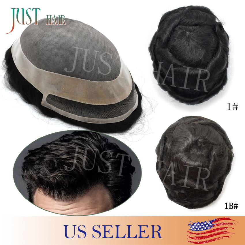 Hair System For Men Human Hair Piece Welded Mono Toupee For Men lace mens toupee