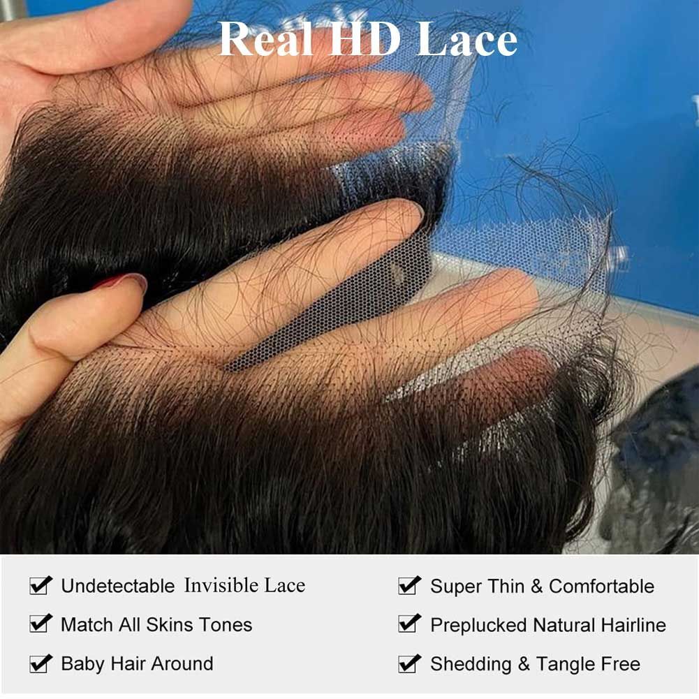 12A BRAZILIAN VIRGIN HUMAN HAIR BODY WAVE HD LACE BUNDLES 4X4/5X5/6X6 COLOUR 1B#