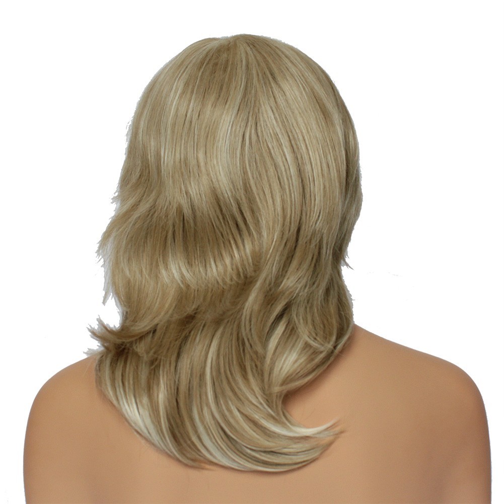 Classic Cap women Synthetic Wavy Long Sunflower Blonde wig HengFeng LHL03