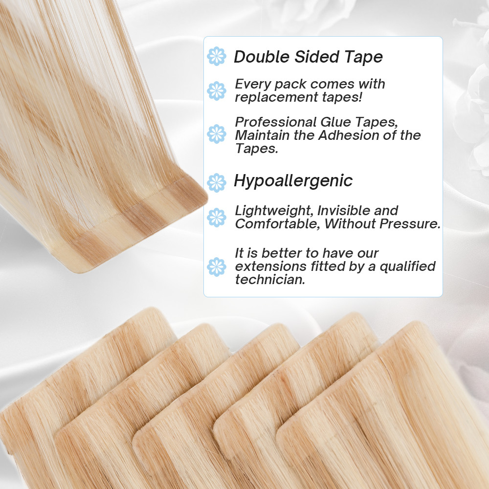 CLEARANCE 100% Remy Tape In Human Hair Extensions Thick 150G Skin Weft Highlight