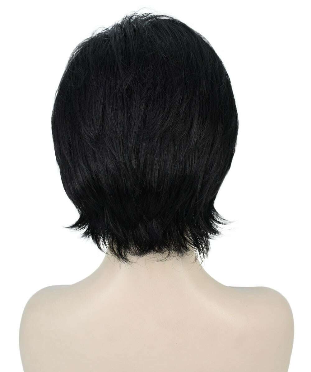 Ingrid – Srraight Kanekalon Synthetic Fiber Full Wig, 3.25 – 5.75 in, Black
