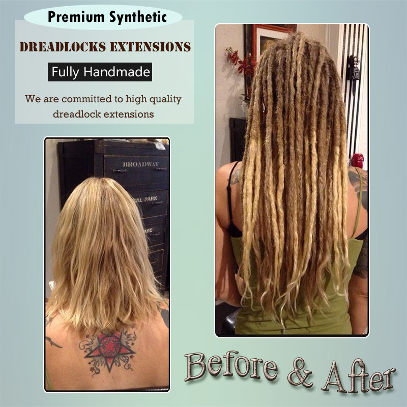 Ombre Dreads Locs Crochet Dreadlocks Hair Extensions Faux Long As Real Hippie