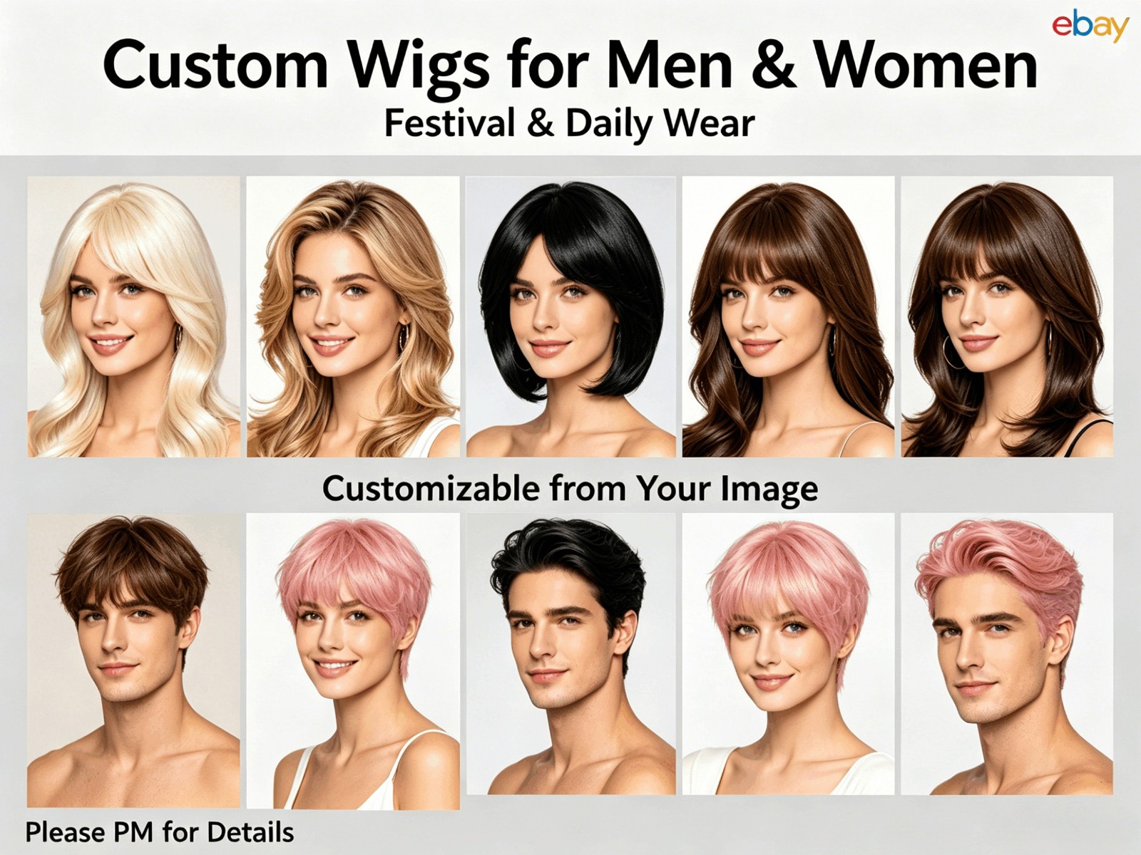 Men’s 6in Short Brown Wavy Wig Full Cosplay Synthetic Heat Resistant Party