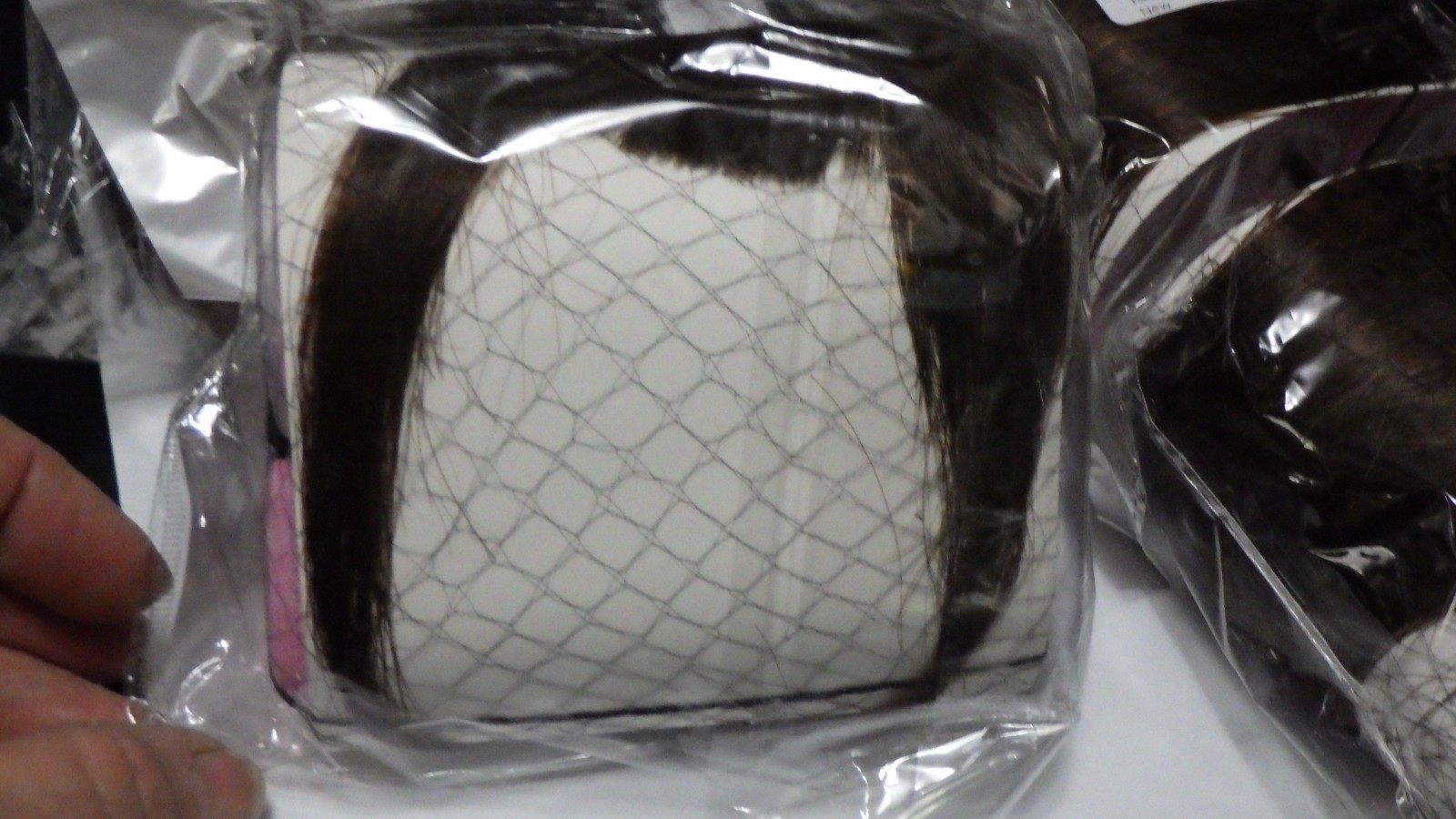 2 sets (only) of real hair fake bangs clip in easy New #4 brown