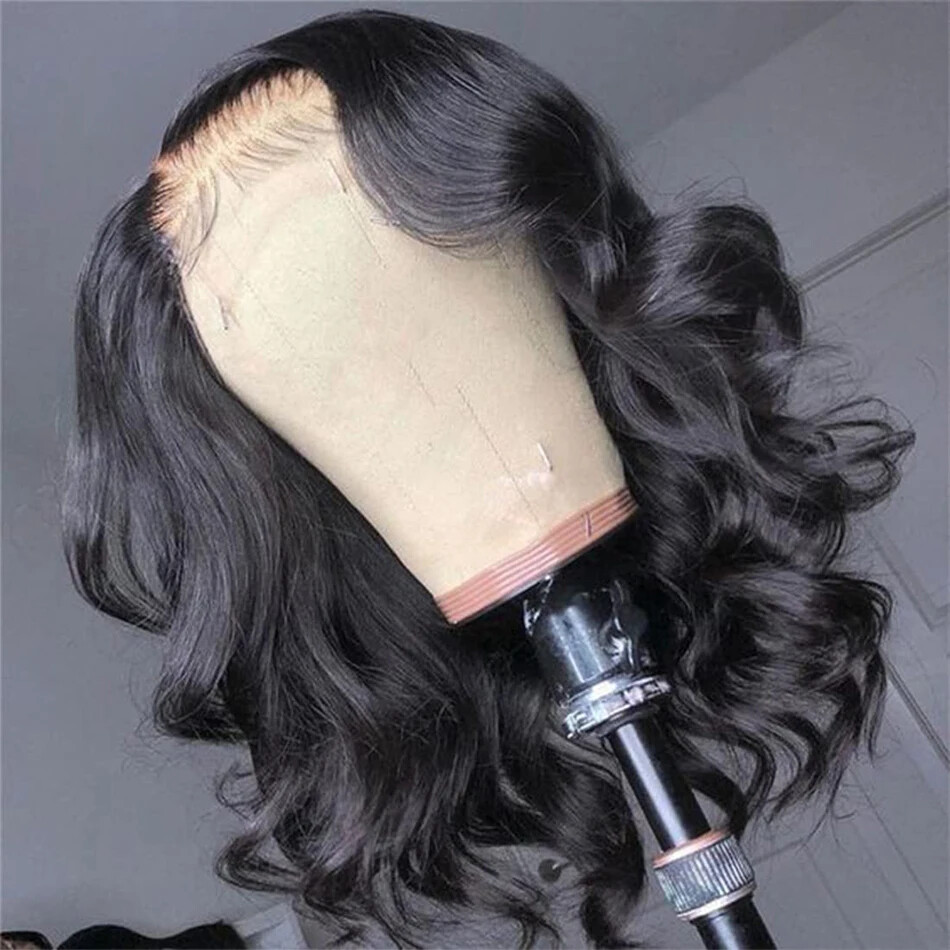 Body Wave Short Bob 4×4 Closure Wig Lace Front Human Hair Wigs Pre Plucked