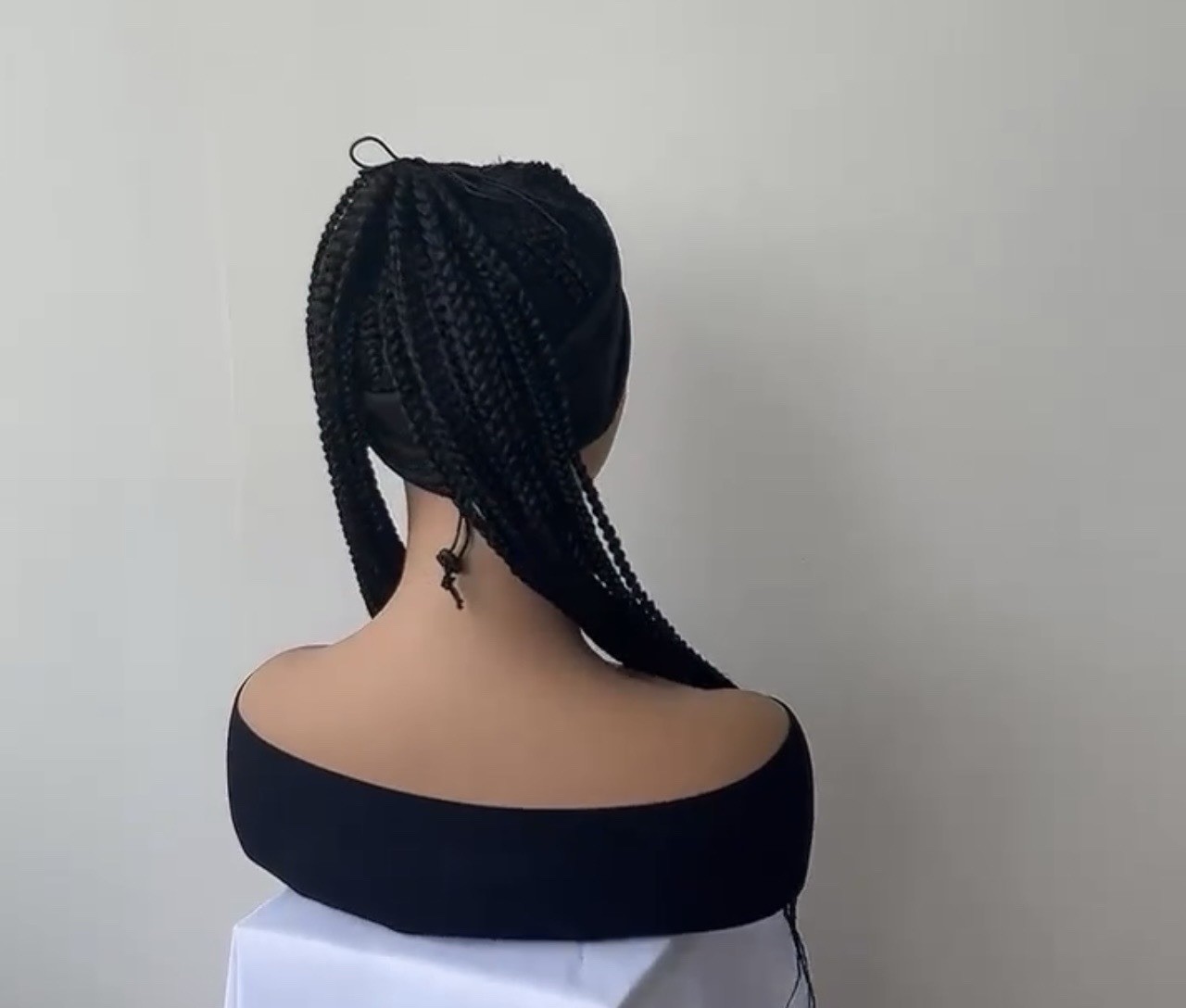 Black Braided Synthetic Headband Wig for Women One Size 21-30 in No Part