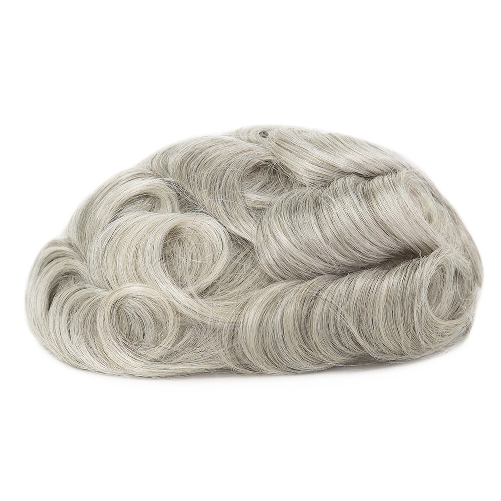 Mens Human Hair Replacement System Full French Lace Toupee Hairpiece #580
