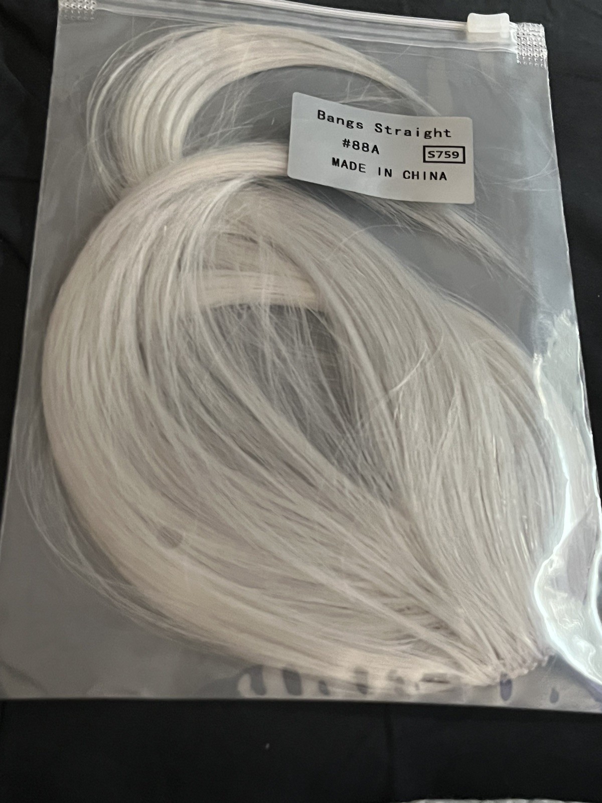 Grey hair Bangs Clip in on Fringe Hair Extensions As Front Hairpiece plus pins