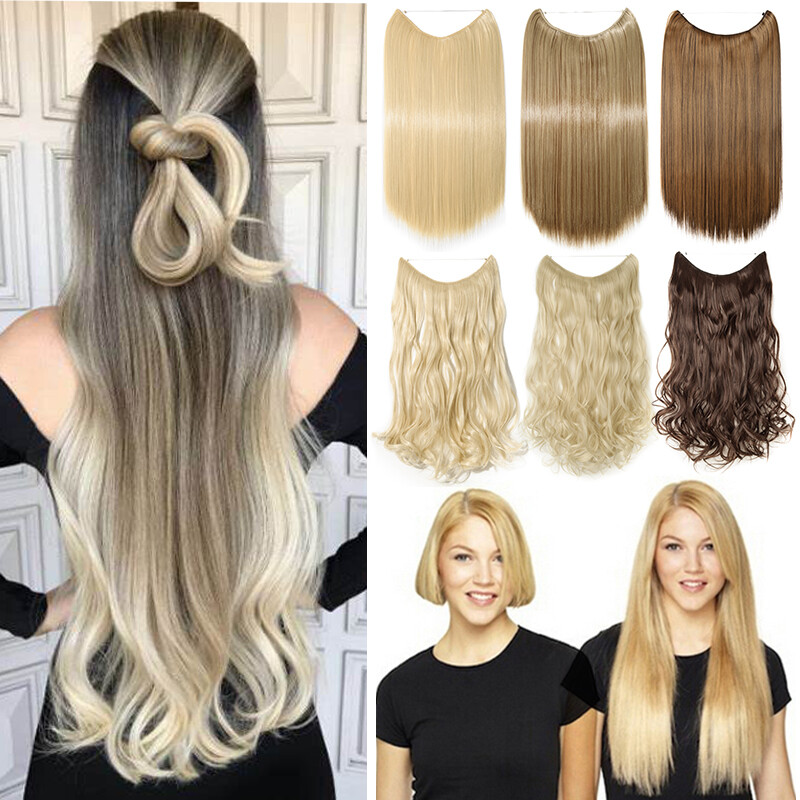 100% Natural Elastic Headband Secret Hair Extension No clips Hairpeices K3